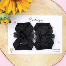 Black Chiffon barefoot sandals