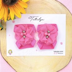 Fushia sandals with beads
