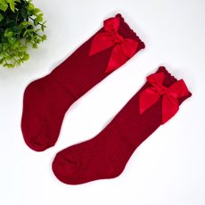 Knee high burgundy socks