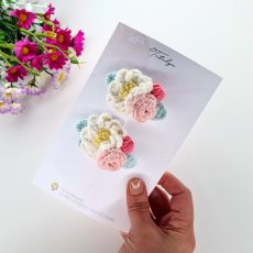 Colorful crochet barrettes