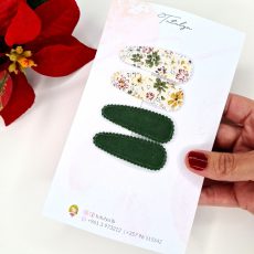 Dark green & Beige flower set