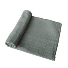 Mushie swaddle roman green