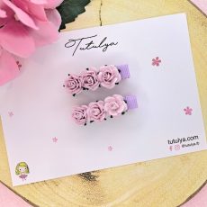 Lavander flower barrettes