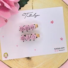 Lavander flower barrettes