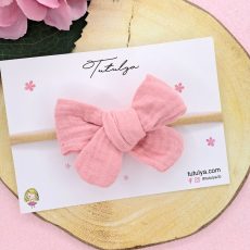 Pink muslin bow