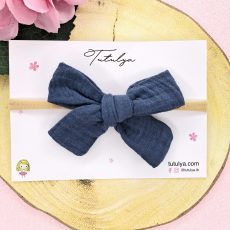 Blue muslin bow
