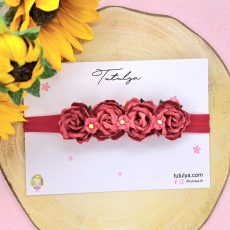 Red flower headband