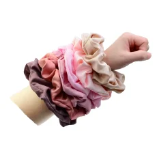 Silk satin scrunchies