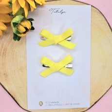 Yellow ribbon barrettes