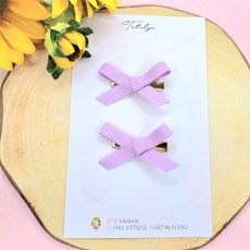 Lavander ribbon barrettes