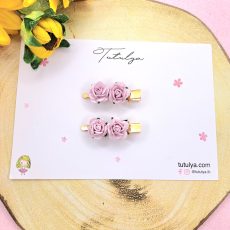 Lavander 2 flowers barrettes