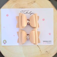 Set of 2 light brown bows