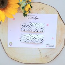Polka dots rectangular barrettes