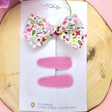 Flower print bow set