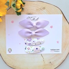 Lavander hair barrettes set