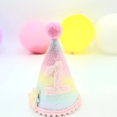 Rainbow birthday hat