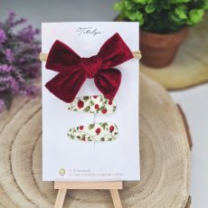 Burgundy Velvet hair bow