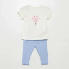 T-shirt + ribbed leggings set - 2-piece set