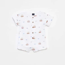 Short ribbed pyjama set - 2-piece set BLUE