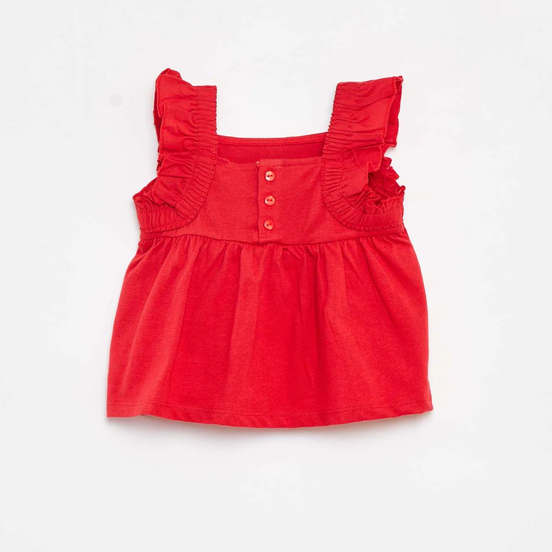 Sleeveless top with ruffles RED - Image 3