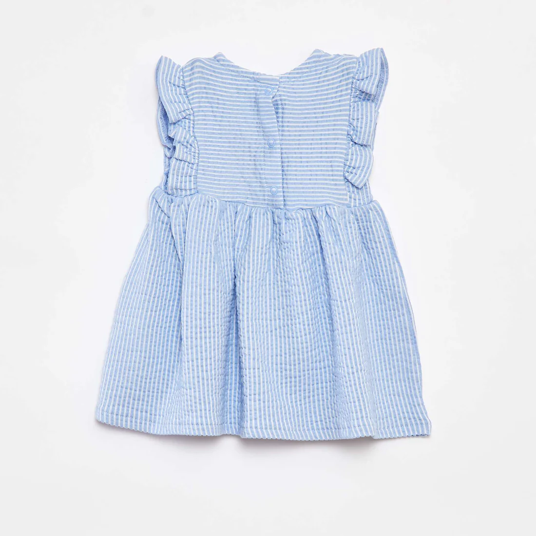 Striped seersucker dress BLUE - Image 3