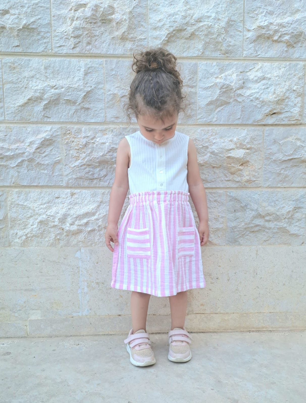 Sleeveless striped dress PINK - Image 6