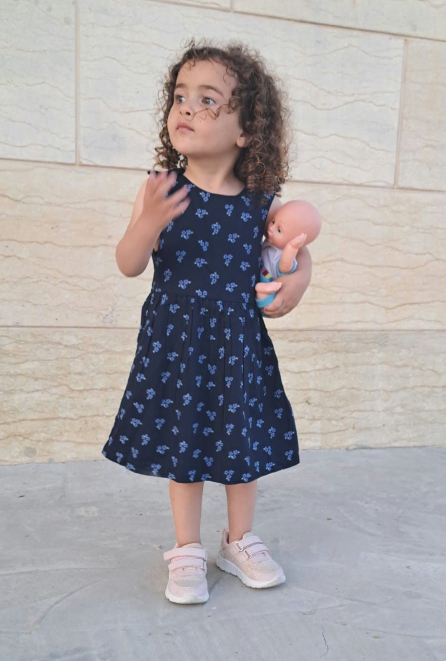 Sleeveless cotton voile dress BLUE - Image 3