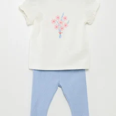 T-shirt + ribbed leggings set - 2-piece set