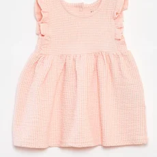 Striped seersucker dress PINK