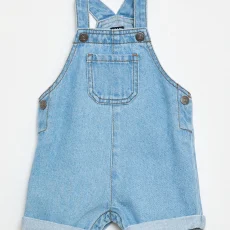 Short denim dungarees BLUE