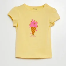 Printed cotton T-shirt YELLOW