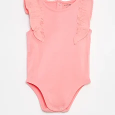 Pink Sleeveless Ruffled Bodysuit