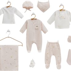Newborn 10‑Piece Gri Muslin Set - Boy