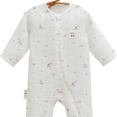 Newborn Romper White Muslin Boy