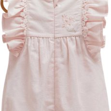 Delicate Pink Ruffle Muslin Romper