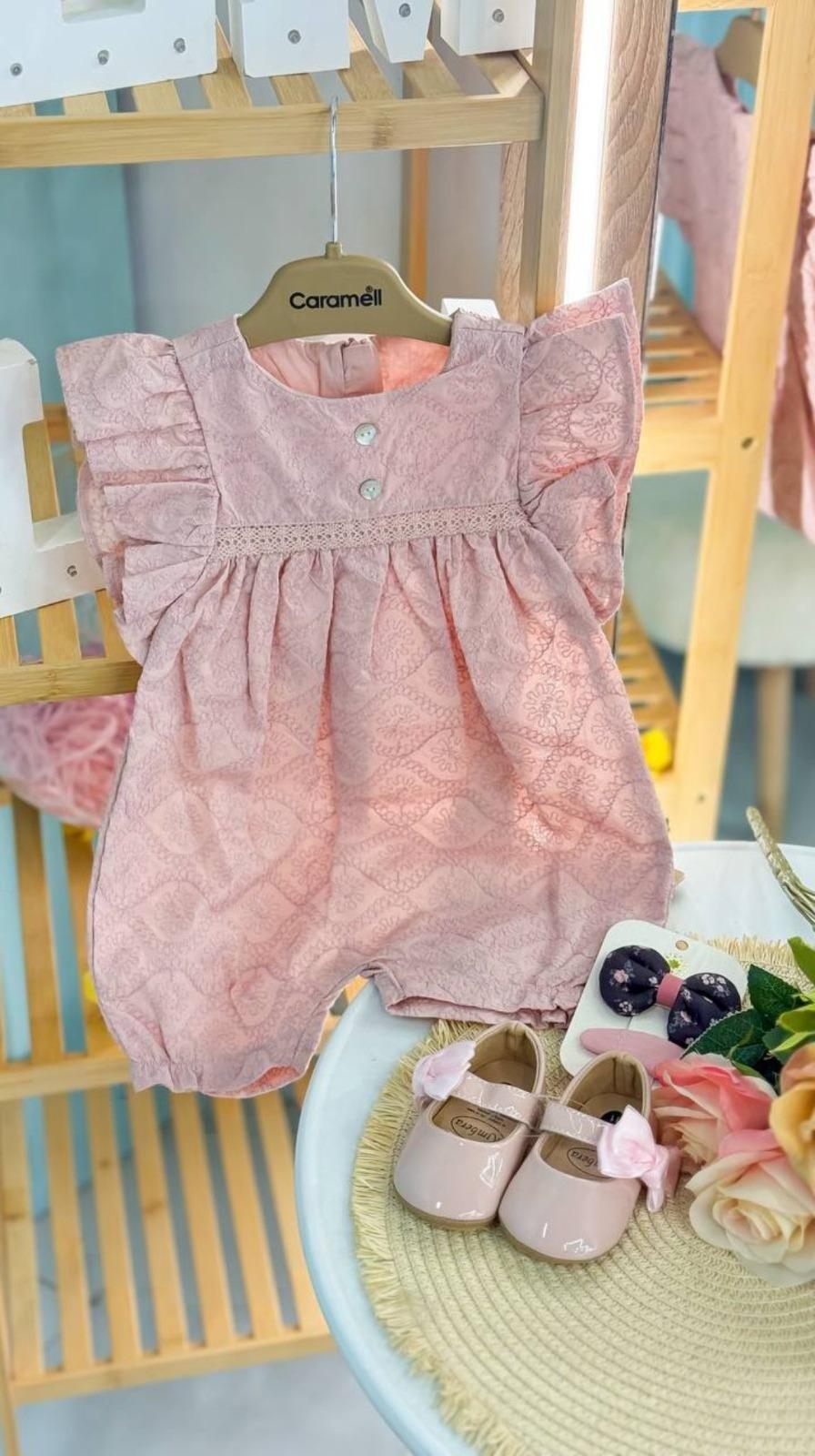 Dusty Pink Flutter Romper