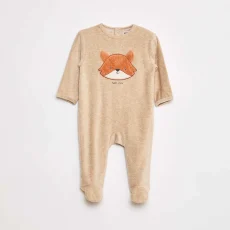 Velour Sleepsuit Cream