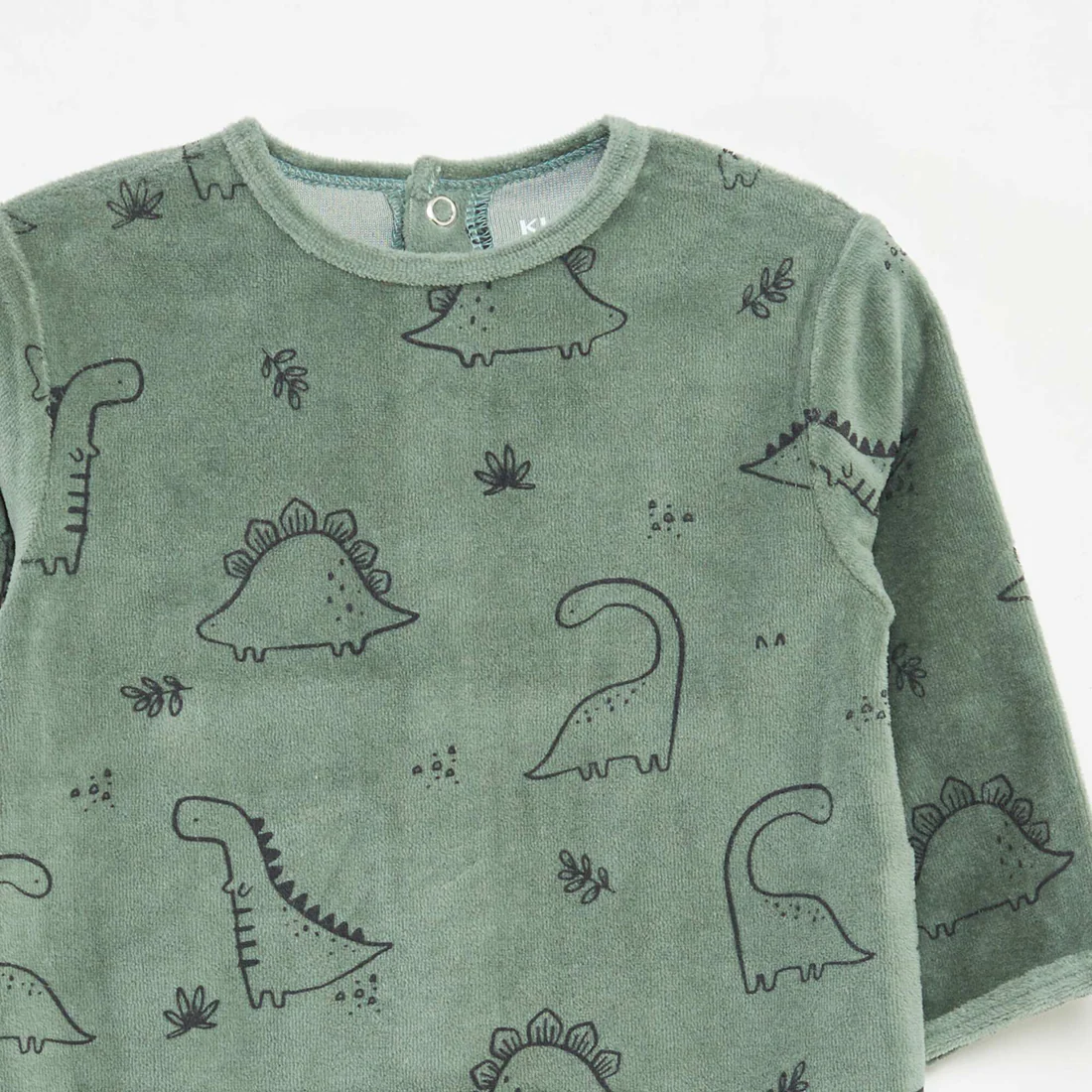 Velour Sleepsuit KHAKI - Image 3