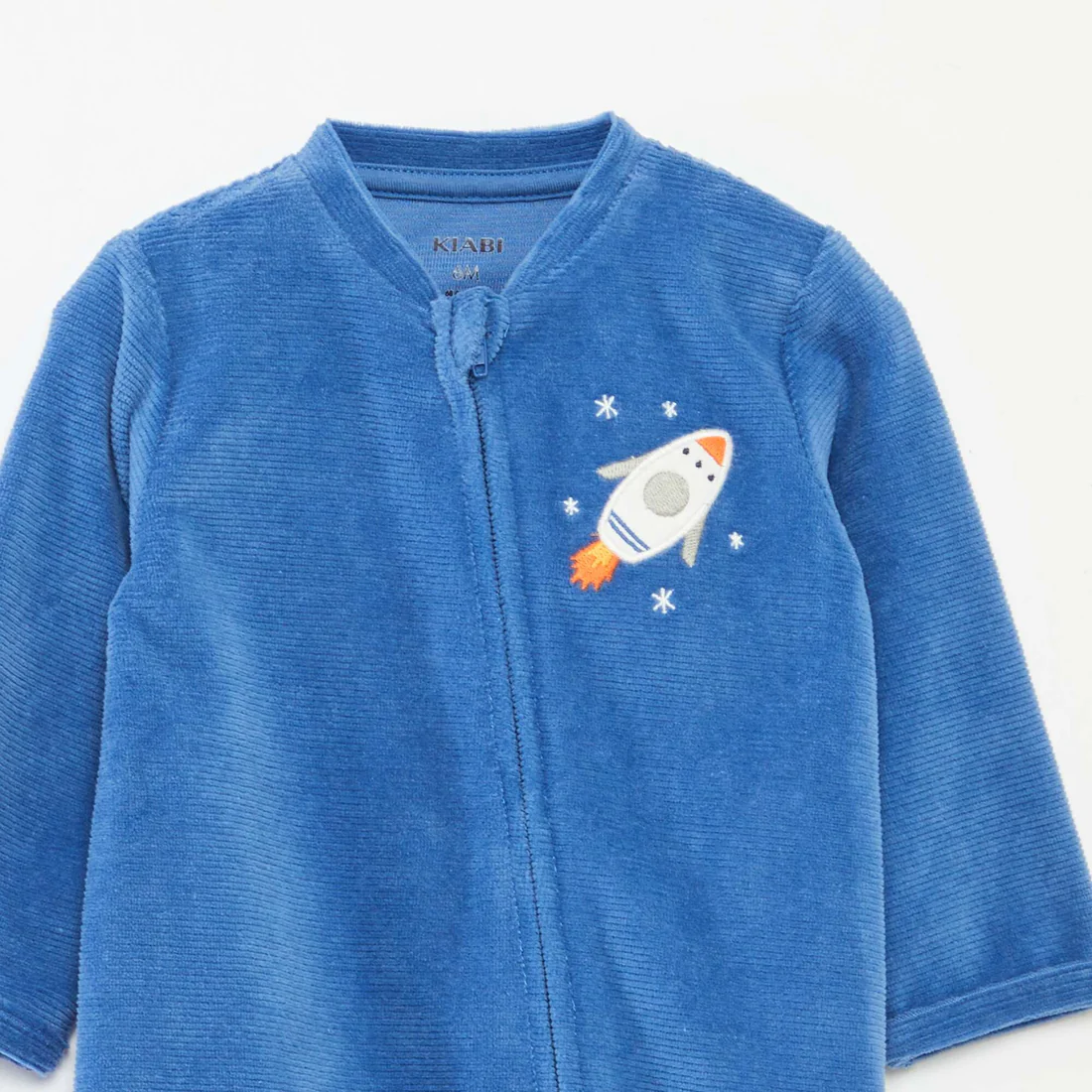 Velour Sleepsuit With Zip Fastening BLUE - Image 3