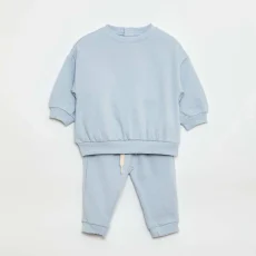 Sweatshirt fabric sweater + trousers set - 2-piece set BLUE