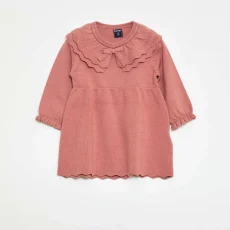 Knit Dress with Peter Pan Collar PINK