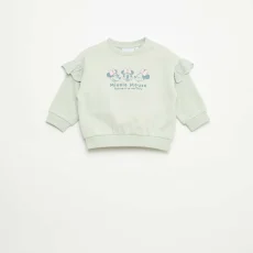 Minnie Mouse Disney Sweatshirt with Ruffled Sleeves GREEN