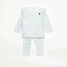 Pointelle Knit Pajama Set - 2 Piece BEIGE