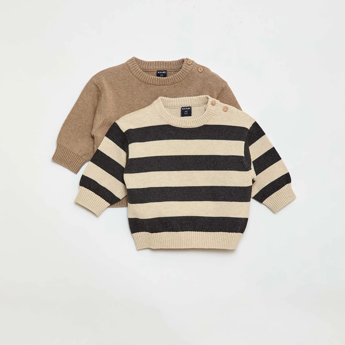 2-Pack Compact Knit Sweaters BEIGE