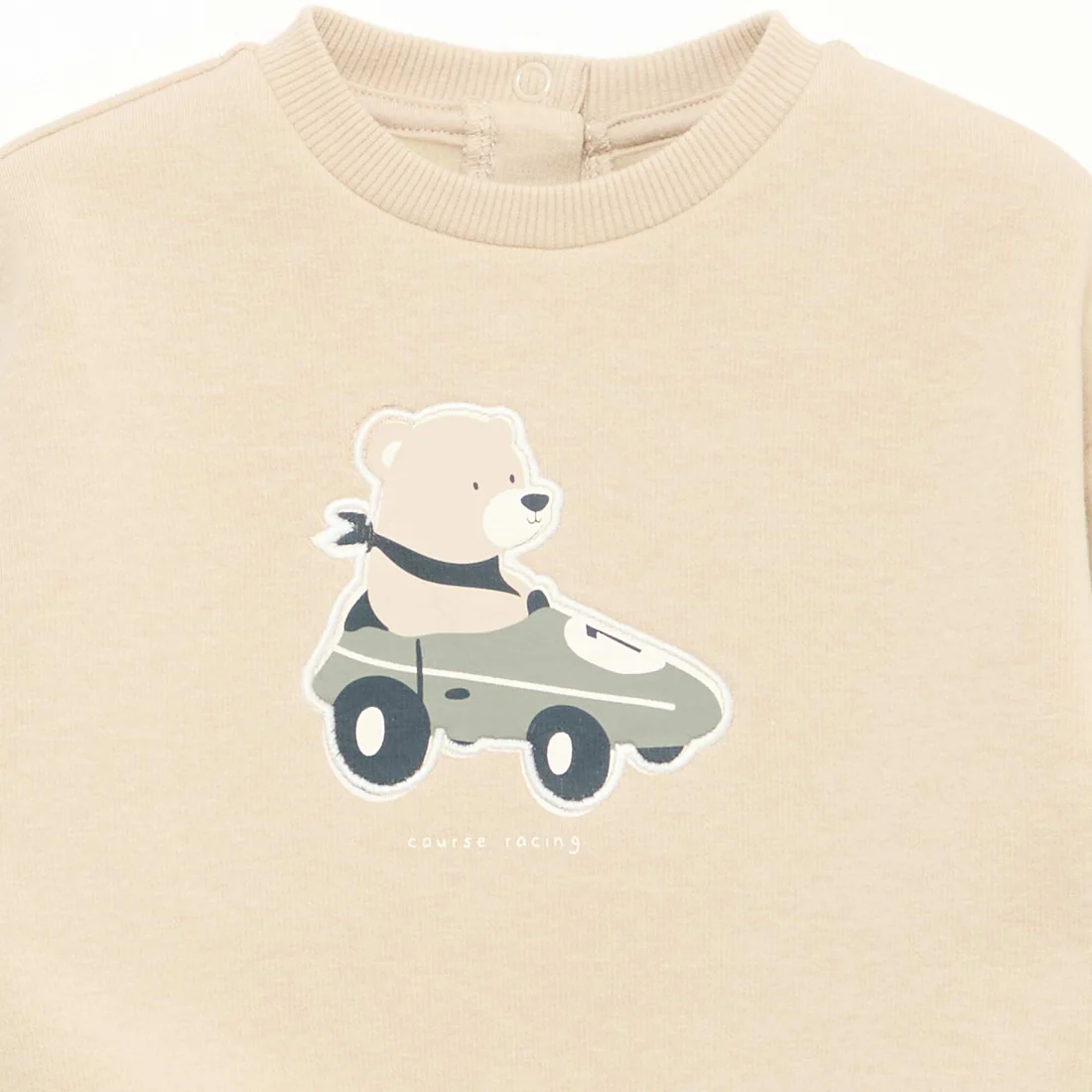 Heathered Sweatshirt with Soft Velour Interior BEIGE - Image 3