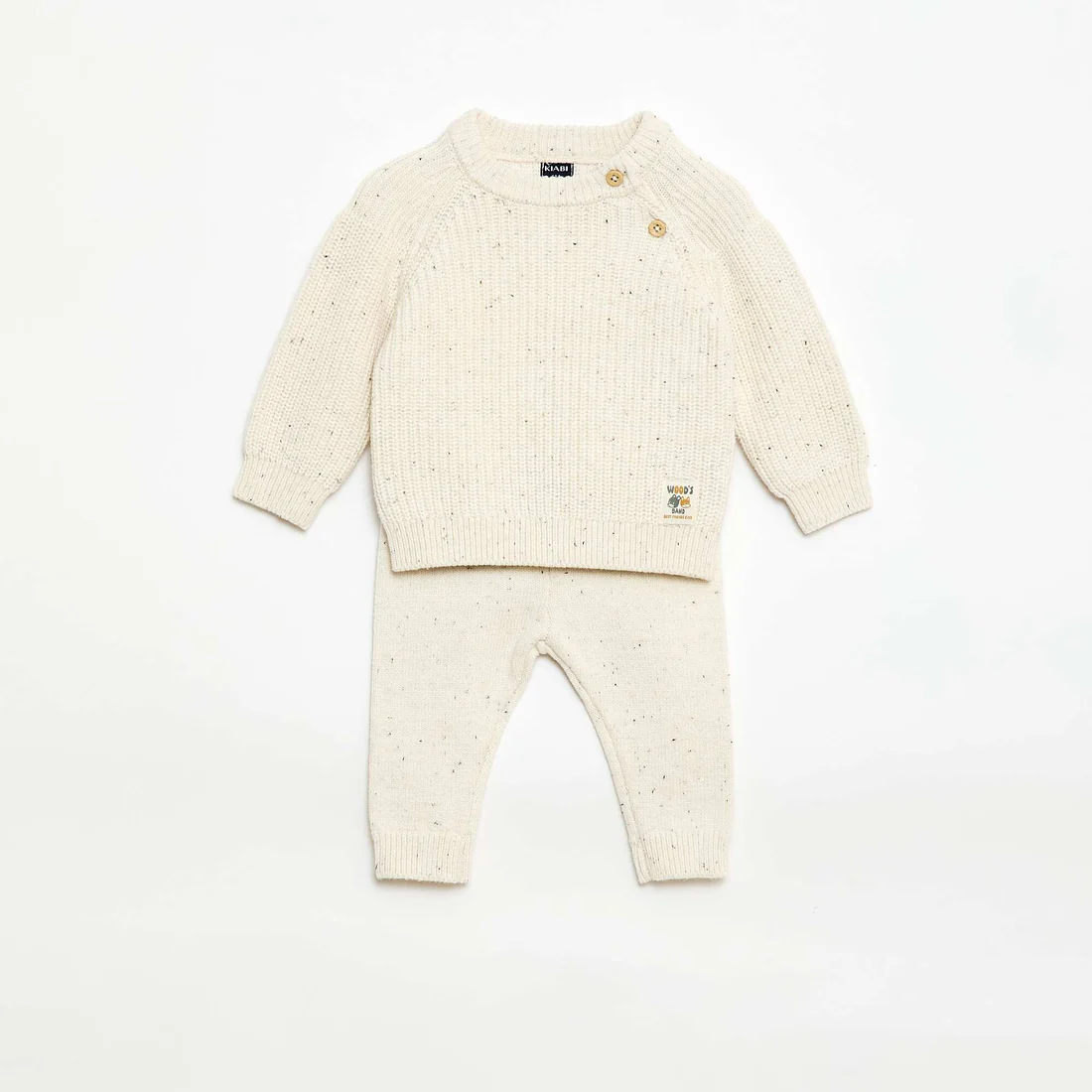 Baby Marled Knit Sweater & Leggings Set - Beige
