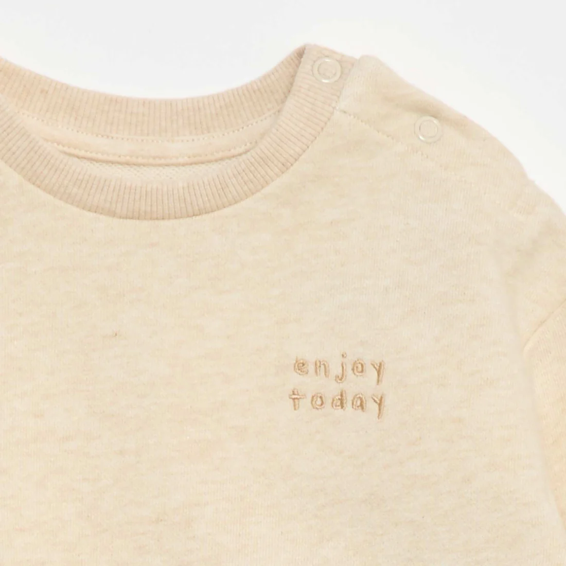 Marled French Terry Sweatshirt BEIGE - Image 3