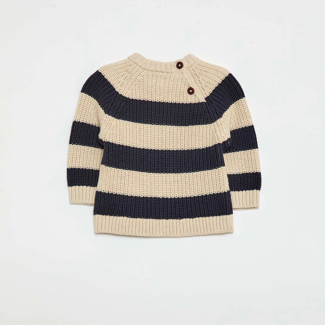 Beaded Knit Cotton Sweater BEIGE - Image 3