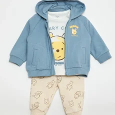 Ensemble 3 pièces 'Winnie' - tee-shirt + jogging + sweat - Bleu
