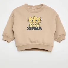 Simba Printed Fleece Sweatshirt - Beige